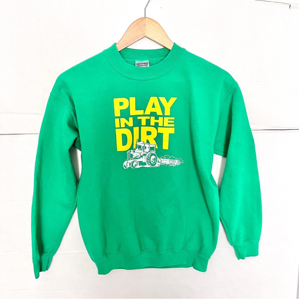 Gildan Green & Yellow Tractor Sweatshirt